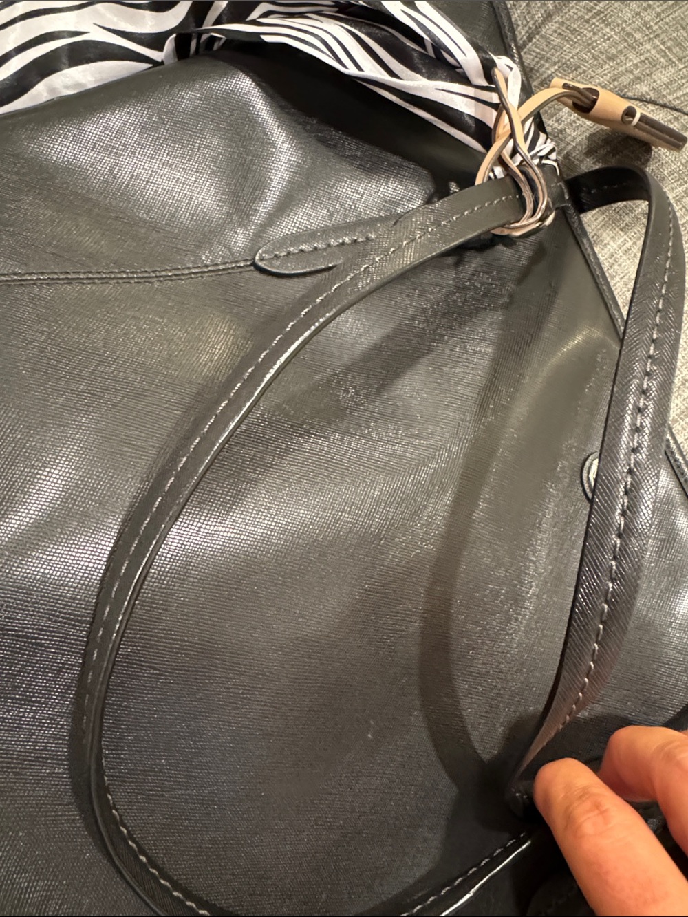 Coach Bag Large Peyton Leather Zip Top Tote Black Leather Tote - Picture 16 of 17